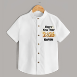 Happy New Year 2026 | Personalised Shirt for Kids - WHITE - 0 - 6 Months Old (Chest 23")