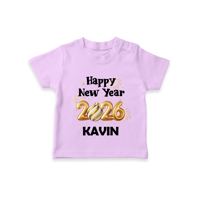 Happy New Year 2026 | Personalised T-Shirt for Kids - LILAC - 0-5 Months Old (Chest 17")