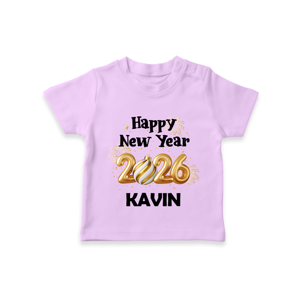 Happy New Year 2026 | Personalised T-Shirt for Kids - LILAC - 0-5 Months Old (Chest 17")