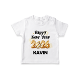 Happy New Year 2026 | Personalised T-Shirt for Kids - WHITE - 0-5 Months Old (Chest 17")