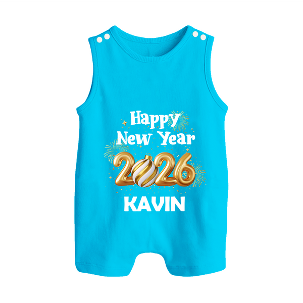 Happy New Year 2026 | Personalised Romper Suit   - SKY BLUE - 0 - 5 Months Old (Chest 18")