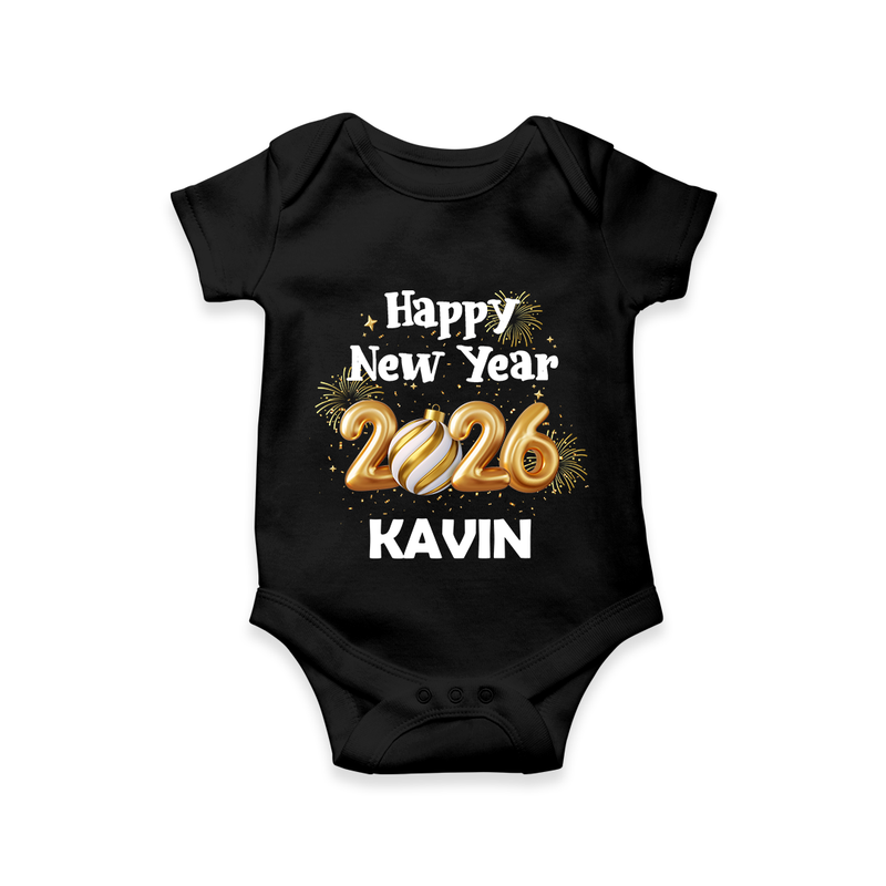 Happy New Year 2026 | Customized Romper for Kids - BLACK - New Born (Chest 14")