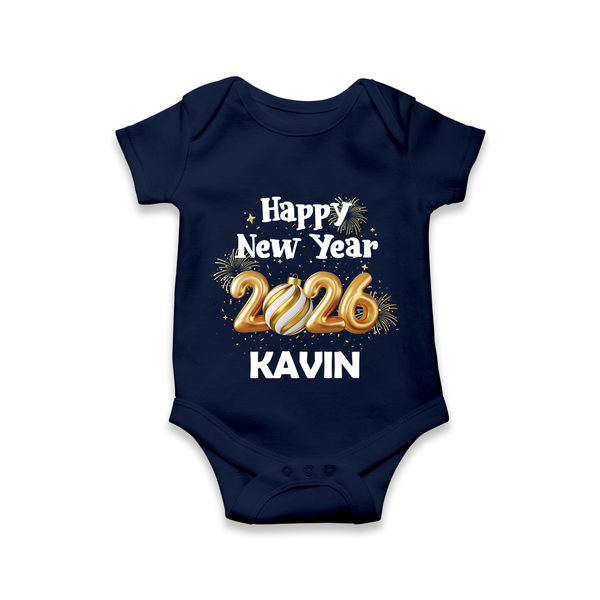 Happy New Year 2026 | Customized Romper for Kids - NAVY BLUE - New Born (Chest 14")