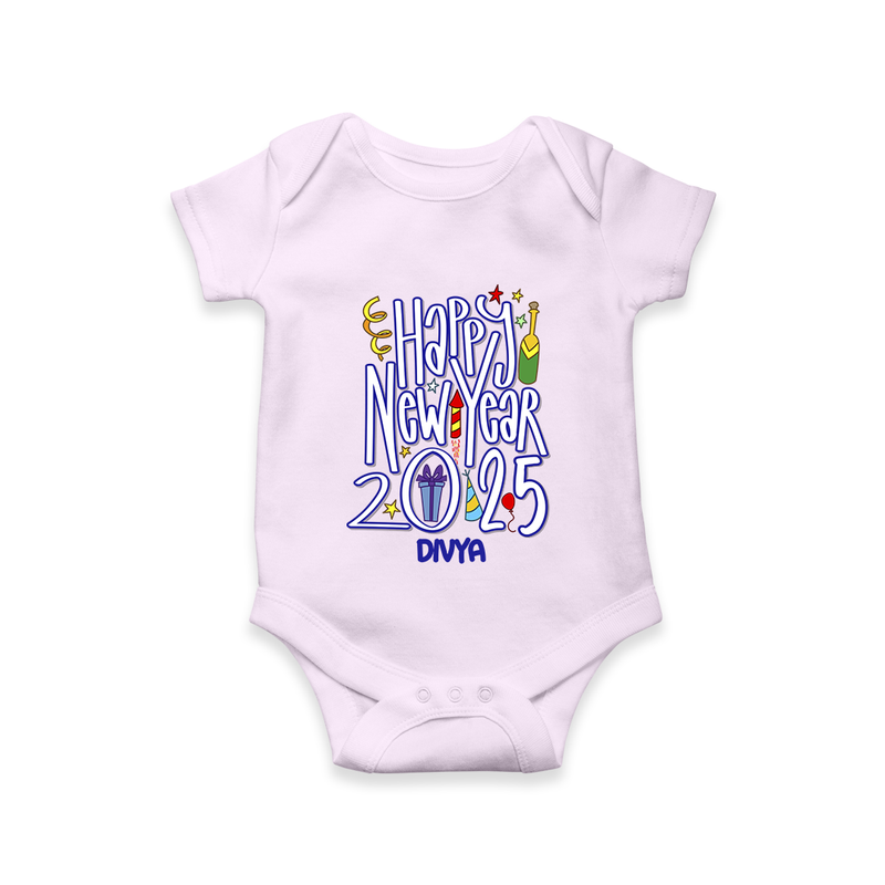 "Happy New Year 2025 - A Happy Beginning With Our Customized Romper for Babies With Name" - LILAC - 0 - 3 Months Old (Chest 16")