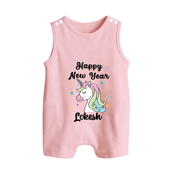 Happy New Year – Unicorn| Customized Romper Suit   - BABY PINK - 0 - 5 Months Old (Chest 18")
