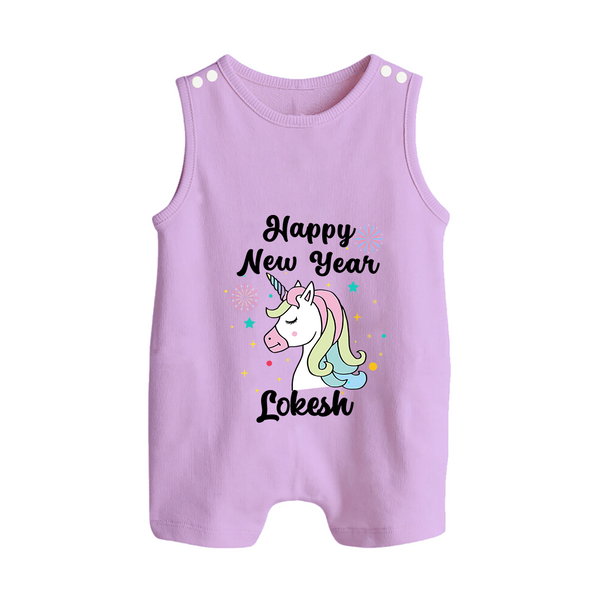 Happy New Year – Unicorn| Customized Romper Suit   - LILAC - 0 - 5 Months Old (Chest 18")