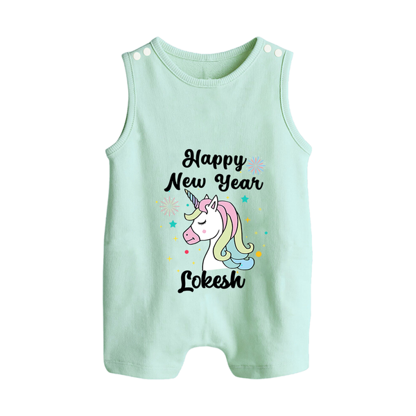Happy New Year – Unicorn| Customized Romper Suit   - MINT GREEN - 0 - 5 Months Old (Chest 18")