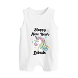 Happy New Year – Unicorn| Customized Romper Suit   - WHITE - 0 - 5 Months Old (Chest 18")