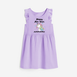 Happy New Year – Unicorn| Customized Frock for Girls - LILAC - 1 - 2 Years Old (Chest 22" , Full Length 22")