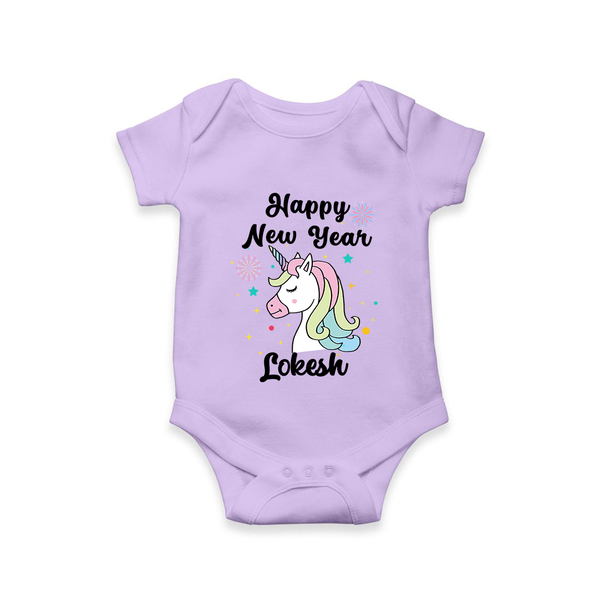 Happy New Year – Unicorn| Customized Romper for Kids - LILAC - New Born (Chest 14")