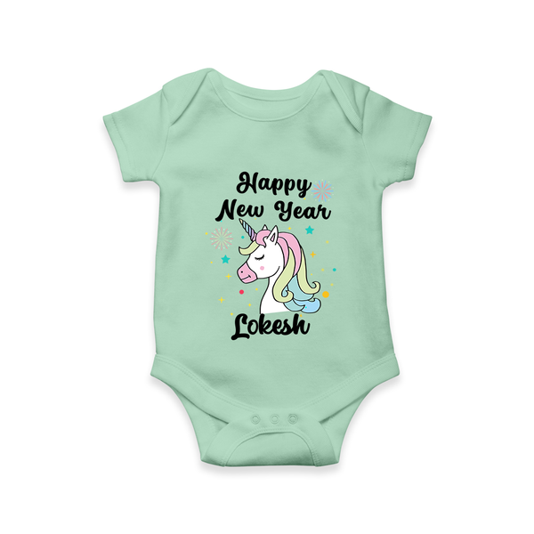 Happy New Year – Unicorn| Customized Romper for Kids - MINT GREEN - New Born (Chest 14")
