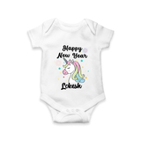 Happy New Year – Unicorn| Customized Romper for Kids - WHITE - New Born (Chest 14")