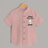 Happy New Year – Unicorn| Customized Shirt for Kids - PEACH - 0 - 6 Months Old (Chest 23")