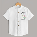 Happy New Year – Unicorn| Customized Shirt for Kids - WHITE - 0 - 6 Months Old (Chest 23")