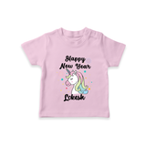 Happy New Year – Unicorn| Customized T-Shirt for Kids - BABY PINK - 0-5 Months Old (Chest 17")