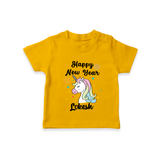 Happy New Year – Unicorn| Customized T-Shirt for Kids - CHROME YELLOW - 0-5 Months Old (Chest 17")