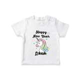 Happy New Year – Unicorn| Customized T-Shirt for Kids - WHITE - 0-5 Months Old (Chest 17")
