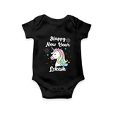 Happy New Year – Unicorn| Customized Romper for Kids - BLACK - New Born (Chest 14")