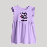 Cheers to the New Year | Personalised Baby Frock   - LILAC - 0 - 3 Months Old (Chest 17")