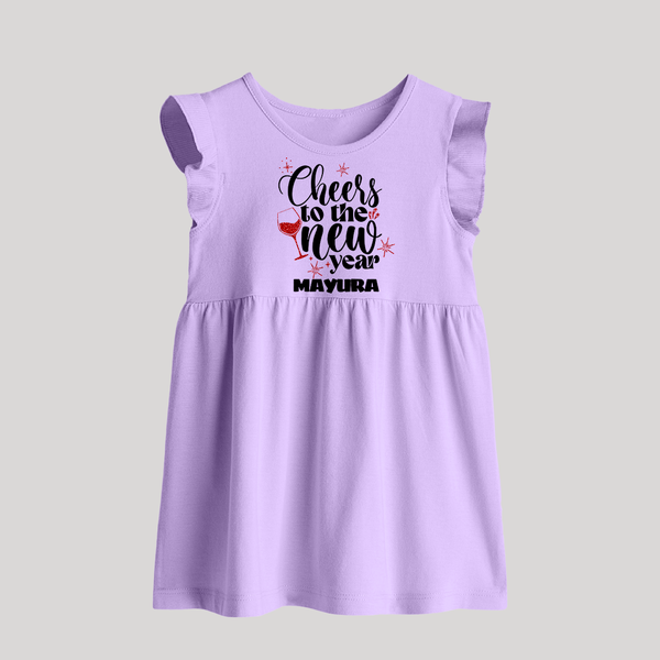 Cheers to the New Year | Personalised Baby Frock   - LILAC - 0 - 3 Months Old (Chest 17")