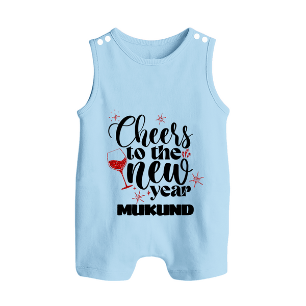 Cheers to the New Year | Personalised Romper Suit   - BABY BLUE - 0 - 5 Months Old (Chest 18")