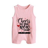 Cheers to the New Year | Personalised Romper Suit   - BABY PINK - 0 - 5 Months Old (Chest 18")