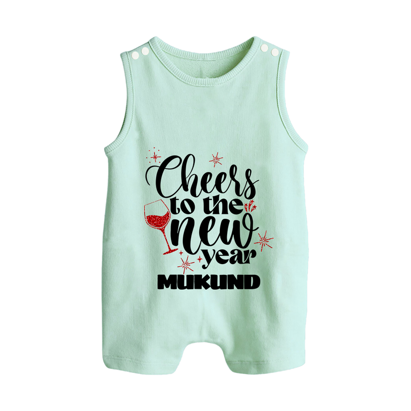 Cheers to the New Year | Personalised Romper Suit   - MINT GREEN - 0 - 5 Months Old (Chest 18")
