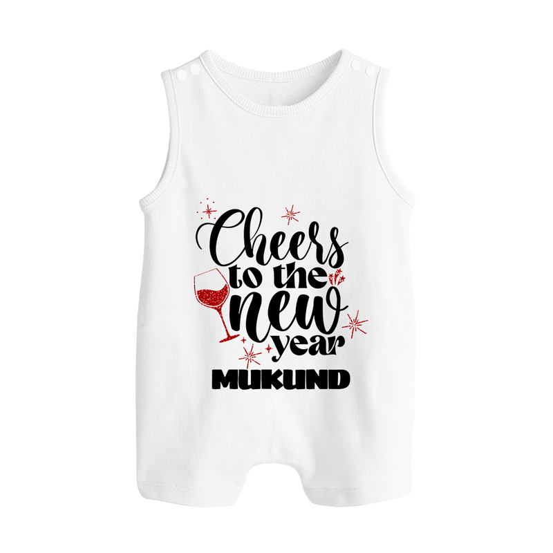 Cheers to the New Year | Personalised Romper Suit   - WHITE - 0 - 5 Months Old (Chest 18")