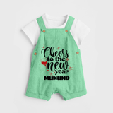 Cheers to the New Year | Personalised Dungaree for Kids - GREEN - 0 - 5 Months Old (Chest 18")