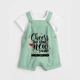 Cheers to the New Year | Personalised Dungaree for Kids - MINT GREEN - 0 - 5 Months Old (Chest 18")