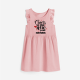 Cheers to the New Year | Personalised Frock for Girls - BABY PINK - 1 - 2 Years Old (Chest 22" , Full Length 22")