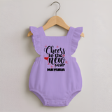 Cheers to the New Year | Personalised Romper Frock for Girls - LILAC - 0 - 3 Months Old (Chest 19")
