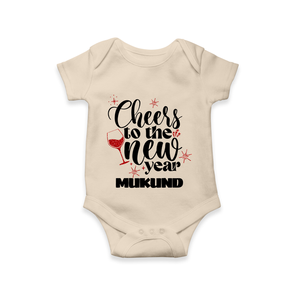 Cheers to the New Year | Personalised Romper for Kids - IVORY - New Born (Chest 14")