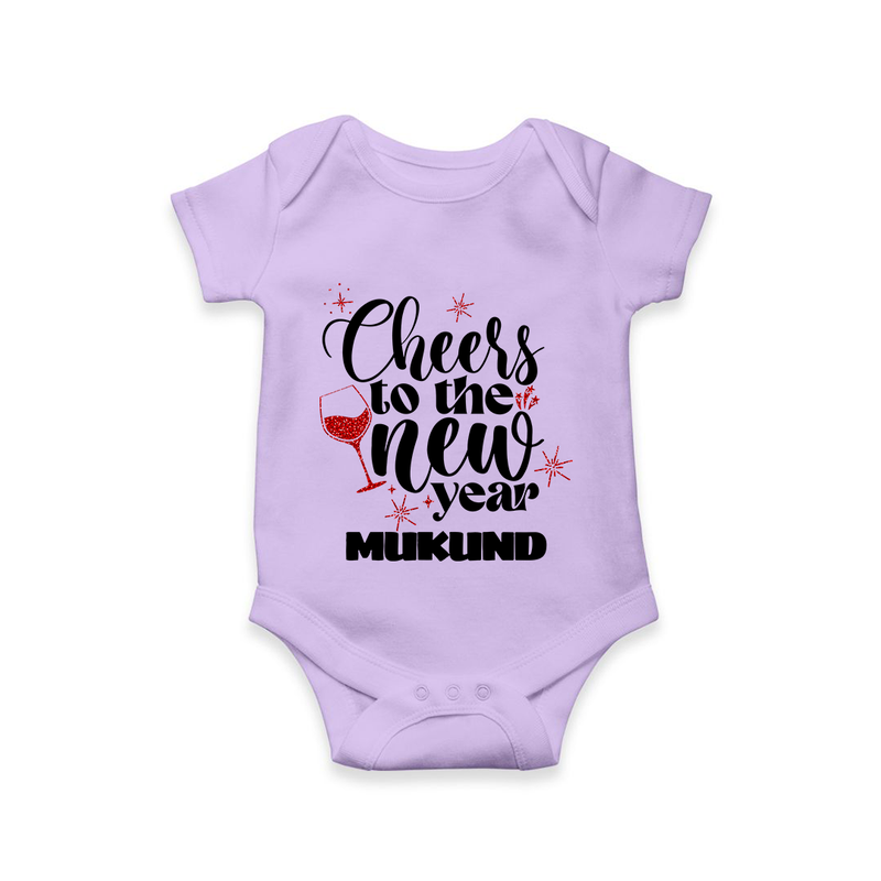 Cheers to the New Year | Personalised Romper for Kids - LILAC - New Born (Chest 14")