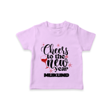 Cheers to the New Year | Personalised T-Shirt for Kids - LILAC - 0-5 Months Old (Chest 17")