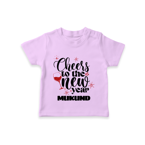 Cheers to the New Year | Personalised T-Shirt for Kids - LILAC - 0-5 Months Old (Chest 17")