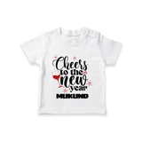 Cheers to the New Year | Personalised T-Shirt for Kids - WHITE - 0-5 Months Old (Chest 17")