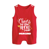 Cheers to the New Year | Personalised Romper Suit   - RED - 0 - 5 Months Old (Chest 18")
