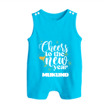 Cheers to the New Year | Personalised Romper Suit   - SKY BLUE - 0 - 5 Months Old (Chest 18")