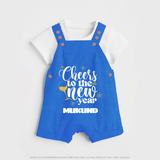Cheers to the New Year | Personalised Dungaree for Kids - COBALT BLUE - 0 - 5 Months Old (Chest 18")