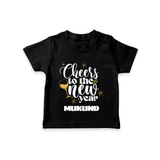 Cheers to the New Year | Personalised T-Shirt for Kids - BLACK - 0-5 Months Old (Chest 17")