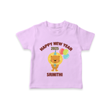 "Happy New Year 2025 - Golden Memories With Our Customized T-Shirt for Kids With Name" - LILAC - 0-5 Months Old (Chest 17")