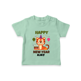 "Happy New Year 2025 - Magical Moments With Our Customized T-Shirt for Kids With Name" - MINT GREEN - 0-5 Months Old (Chest 17")