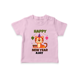 "Happy New Year 2025 - Magical Moments With Our Customized T-Shirt for Kids With Name" - PINK - 0-5 Months Old (Chest 17")