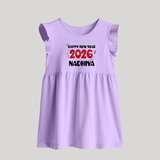 Happy New Year 2026 | Customized Baby Frock   - LILAC - 0 - 3 Months Old (Chest 17")