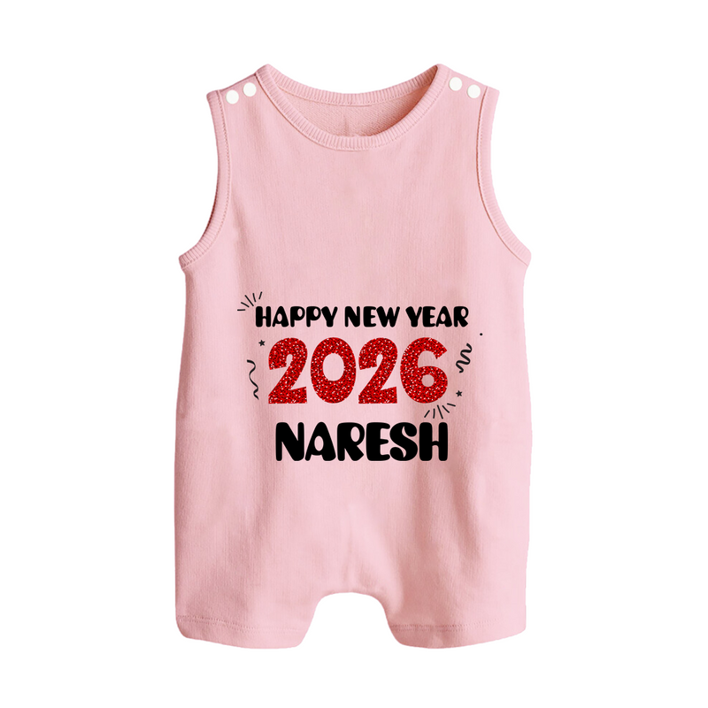 Happy New Year 2026 | Customized Romper Suit   - BABY PINK - 0 - 5 Months Old (Chest 18")