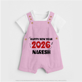Happy New Year 2026 | Customized Dungaree for Kids - BABY PINK - 0 - 5 Months Old (Chest 18")