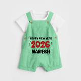 Happy New Year 2026 | Customized Dungaree for Kids - GREEN - 0 - 5 Months Old (Chest 18")