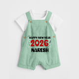 Happy New Year 2026 | Customized Dungaree for Kids - MINT GREEN - 0 - 5 Months Old (Chest 18")