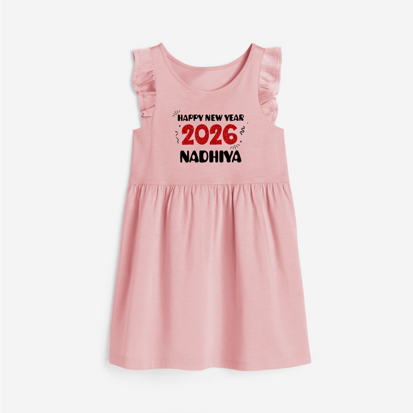 Happy New Year 2026 | Customized Frock for Girls - BABY PINK - 1 - 2 Years Old (Chest 22" , Full Length 22")